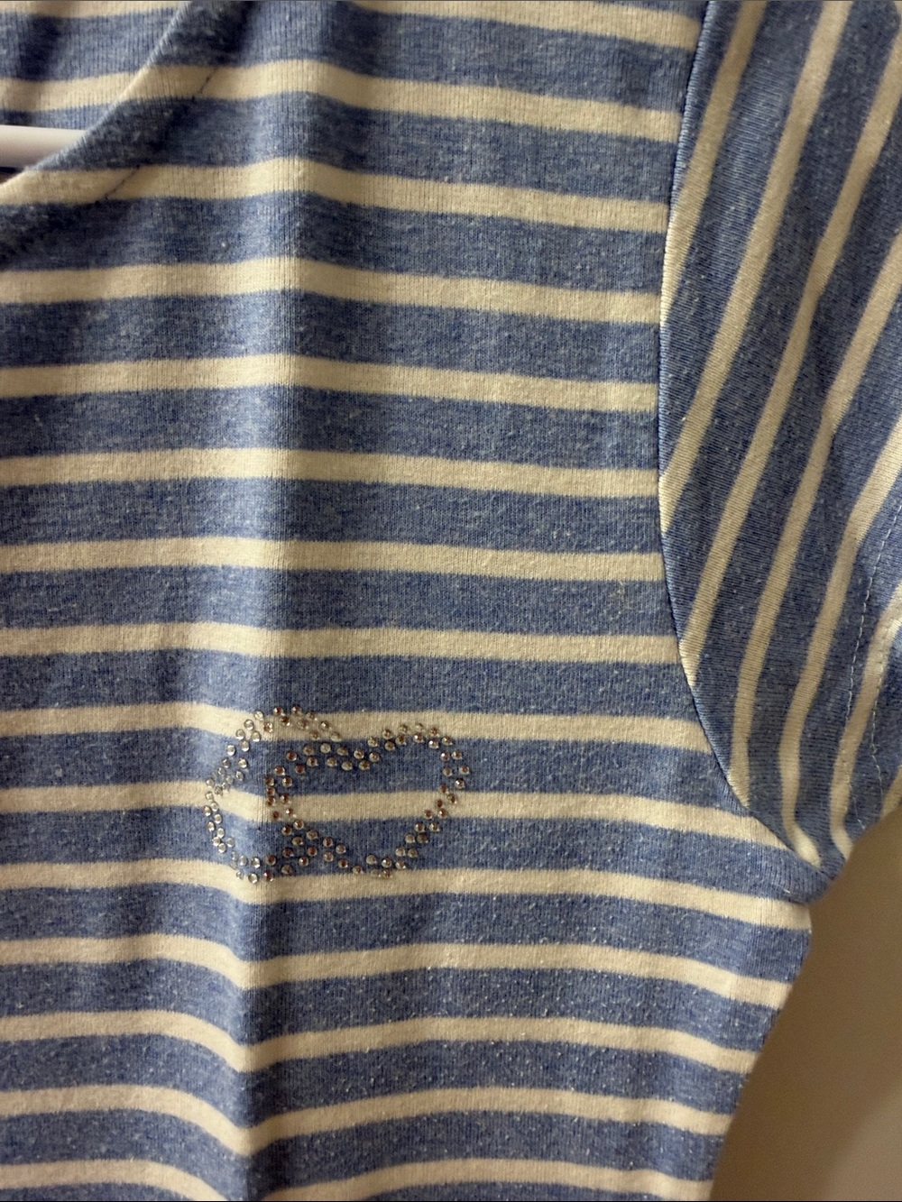 Chico's Blue and White Striped Short Sleeve Tee - Picture 3 of 8